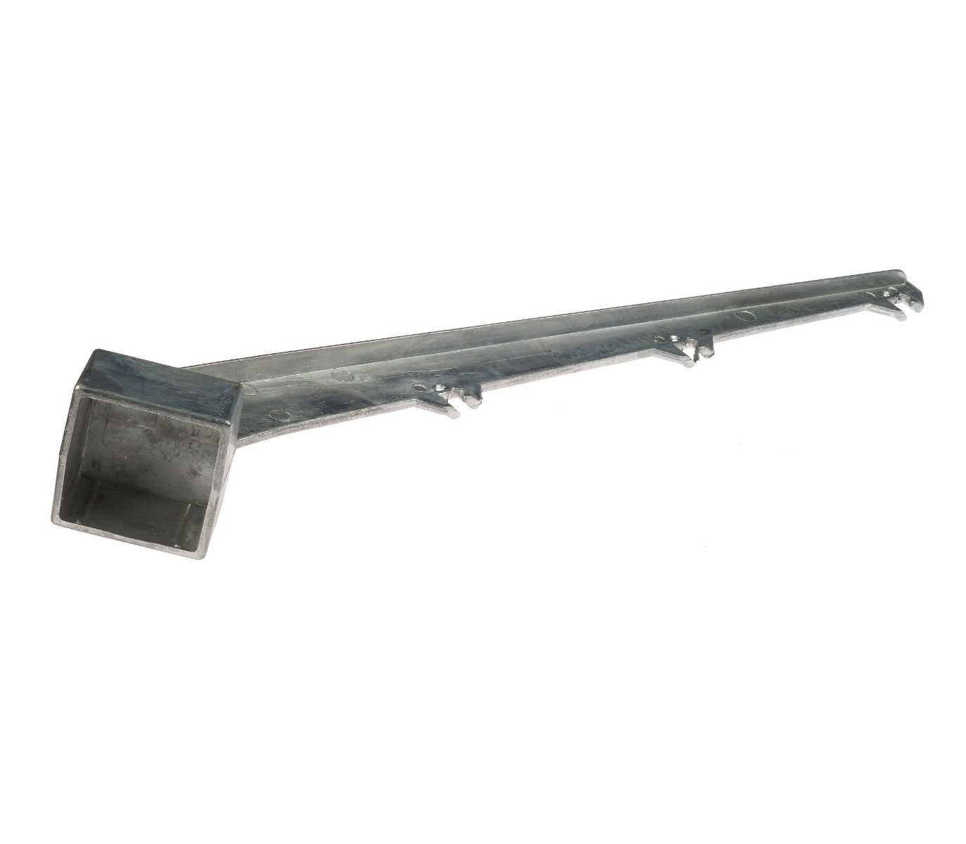 Aluminium Stacheldrahtarm 60 x 60 mm 45 Grad für 3 Drähte an Vierkantpfosten