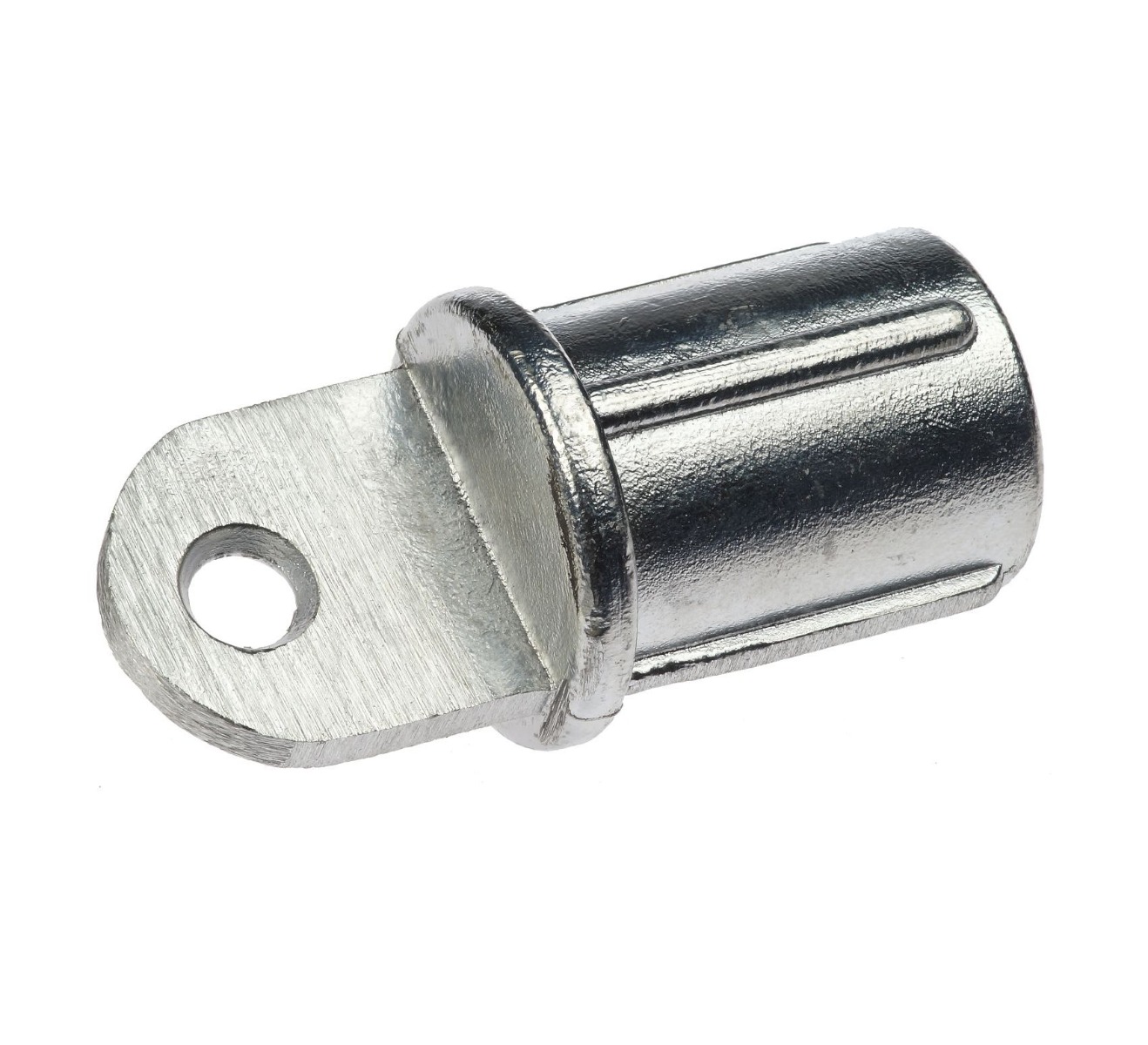 Innenliegende Aluminium Endkappe mit Öse für 42 mm Rundrohr Zaunbau