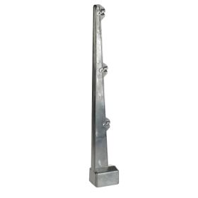 Übersteigschutz für Stacheldraht, 3 Drahtpunkte, für rechteckigen Pfosten mit 40 x 60 mm, gerade, Aluminium