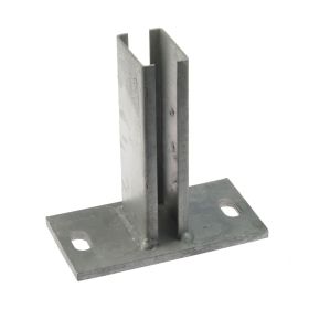 Fußplatte kurze Ausführung für Kastenprofil 60 × 40 mm feuerverzinkt