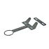 Feuerverzinkter Tränkeeimerhalter aus Metall mit Haltering und Montagezubehör für die sichere Befestigung von Eimern in der Landwirtschaft.