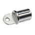 Silberne innenliegende Aluminium Endkappe mit Öse zur Befestigung von Rohrkonstruktionen und Streben mit einem Durchmesser von 42mm.