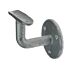 Ein robuster, galvanisierter DDA03 Wandhalter mit runder Basisplatte und Sattelauflage zur stabilen Befestigung von Handläufen an Wänden.