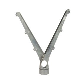Y-förmiger Stacheldrahtarm Aluminium für 2 x 3 Drähte 60 Grad für 60 mm Rundrohr