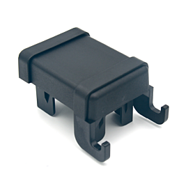 Kunststoff Pfostenkappe 60x40 mm mit DSM-Haken schwarzes Nylon Außenmontage Oberseite