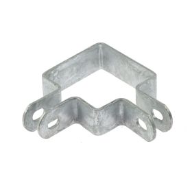 Doppelter Stahlwinkel für Quadratprofil 60x60 mm, L-Form, feuerverzinkt, für starke Eckverbindungen im Zaun- und Stahlbau.