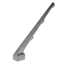 Ein schräger Aluminium-Stacheldrahtarm im 45-Grad-Winkel mit drei Halterungen für Stacheldraht, passend für 40x60mm Profile.
