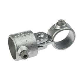 Verzinkter Rohrverbinder Typ G173 mit Gelenk aus Temperguss für flexible Verbindungen von Rohren in stabilen Konstruktionen.