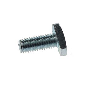 Detailansicht einer Hammerschraube M8x20 aus galvanisch verzinktem Stahl für die sichere Befestigung in Montageschienen und Profilsystemen.