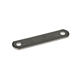 Ein flacher Metallsteg aus Edelstahl 304 mit zwei Bohrungen an den Enden zur Verwendung mit Bügelschrauben.