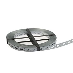 Eine Rolle verzinktes Montageband mit durchgehender Lochung zur stabilen und flexiblen Befestigung von Rohrleitungen und Installationen.