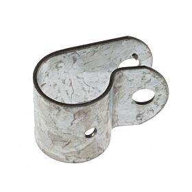 Eine langlebige Omega-Schelle Typ P mit 40x2 mm Abmessungen aus sendzimirverzinktem Stahl für sichere Rohrbefestigungen.