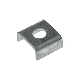 Eine thermisch verzinkte U-Unterlegscheibe für Aufhanghalter Typ 270 aus robustem Metall auf einem neutralen weißen Hintergrund.