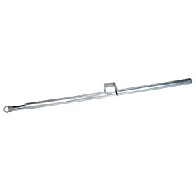 Ein langer, stabiler Riegelverschluss aus feuerverzinktem Stahl für Abtrenngitter im Stall mit praktischem Griffring und robuster Verriegelung.