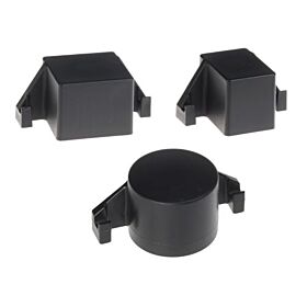 kunststoff pfostenkappe 60mm schwarz nylon mit dsm haken aussen