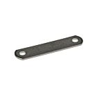 Ein flacher Metallsteg aus Edelstahl 304 mit zwei Bohrungen an den Enden zur Verwendung mit Bügelschrauben.