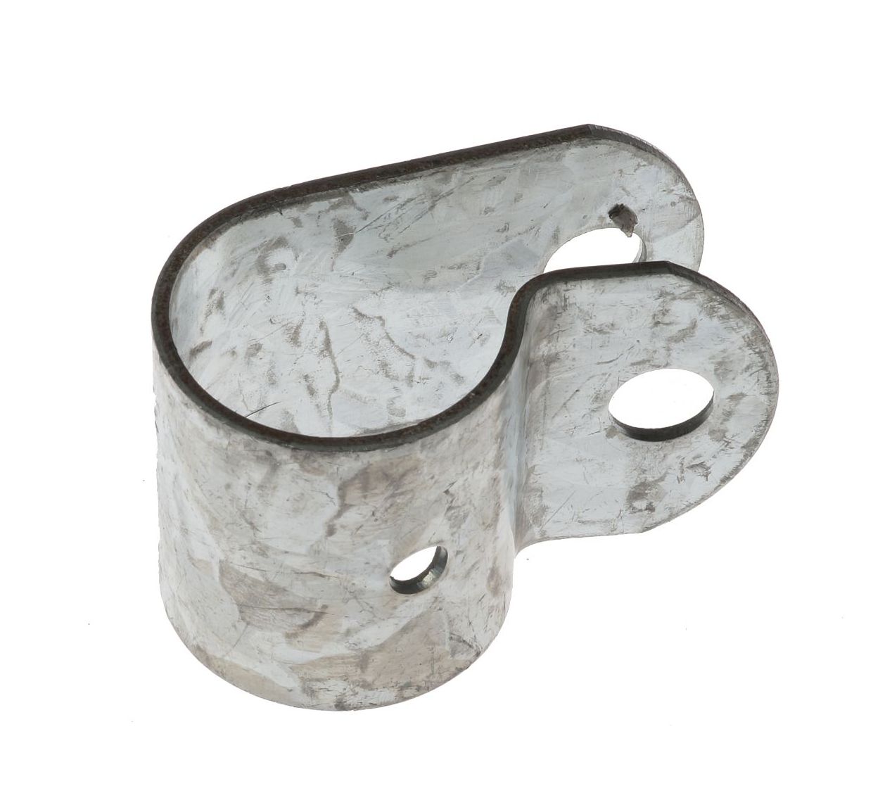 Eine langlebige Omega-Schelle Typ P mit 40x2 mm Abmessungen aus sendzimirverzinktem Stahl für sichere Rohrbefestigungen.