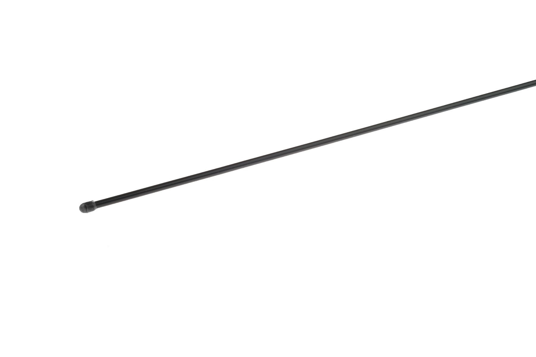 Ein schwarzer, feuerverzinkter Spannstab mit 6mm Durchmesser zur stabilen Befestigung und Spannung von Maschendrahtzäunen auf weißem Hintergrund.